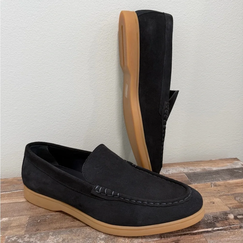 Charles Tyrwhitt Men's Navy Blue Suede Slip On Casual Dress Loafers Gum Sole (11 - Picture 12 of 12
